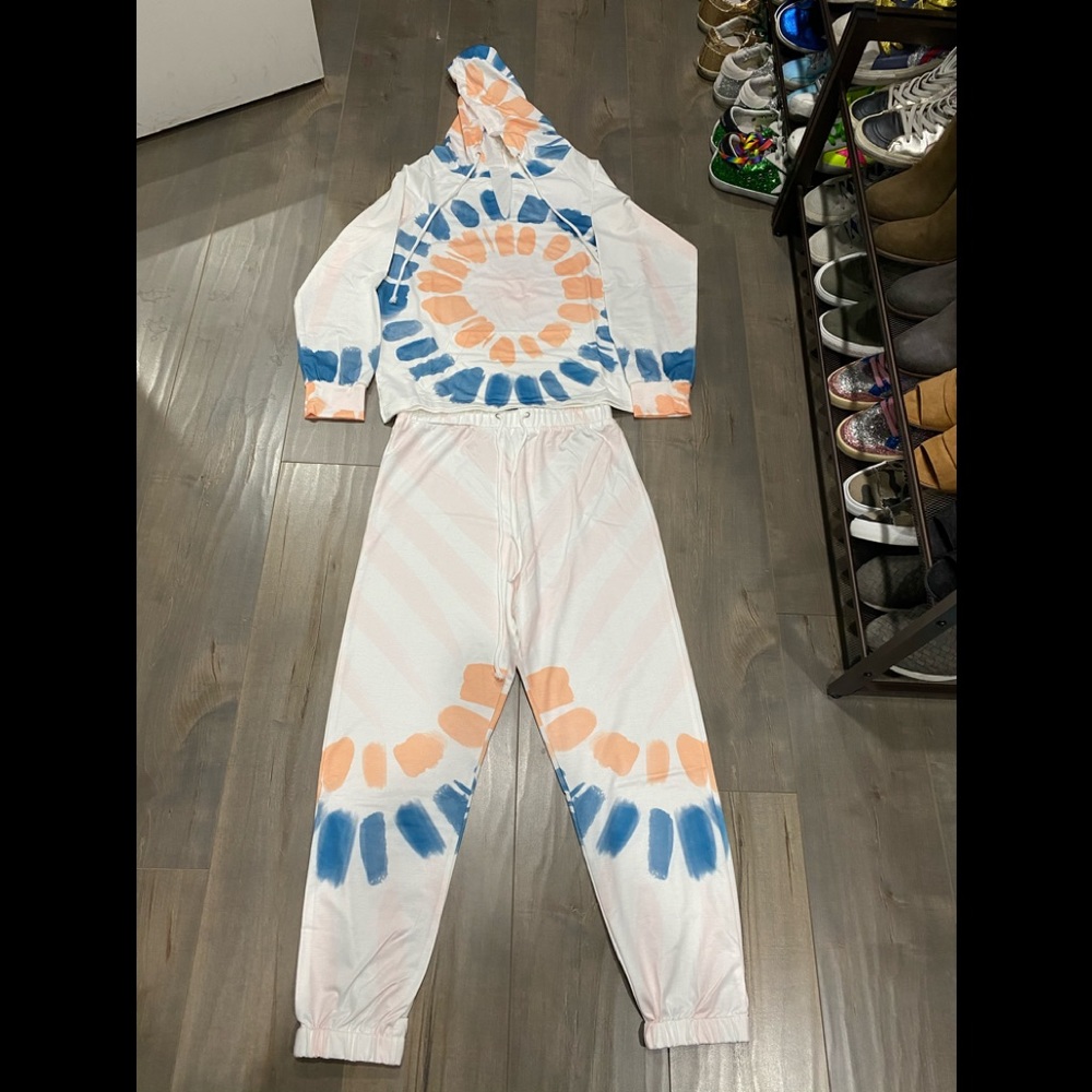 Brand New Tie Dye Hoodie and Jogger Set